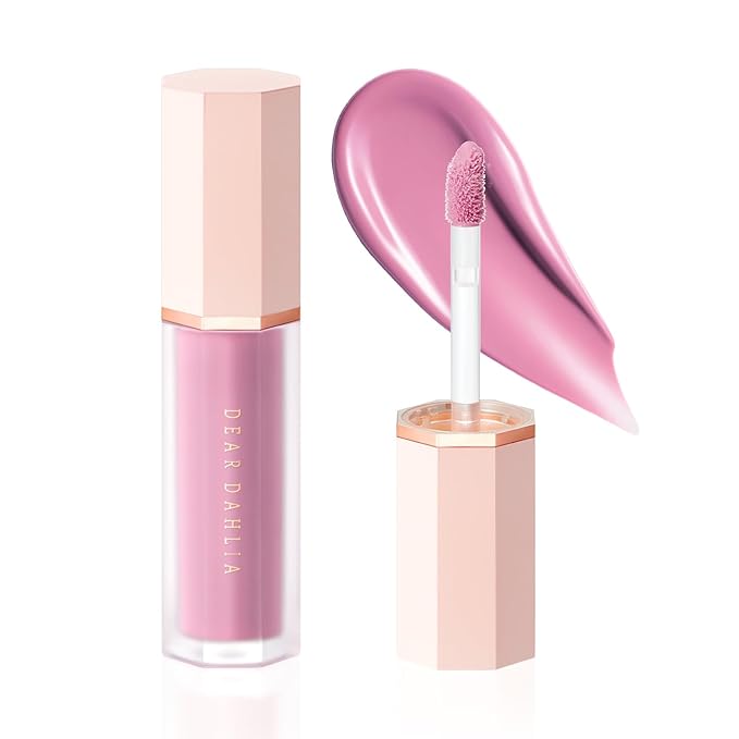 DEAR DAHLIA Petal Drop Blush (Hazy) - Vegan Liquid Blush with Soft, Watercolor-like Finish. Sheer to Buildable Color for a Dewy, Natural Flush. Long-Wear Comfort. Korean Makeup for Cheeks. 0.14 oz