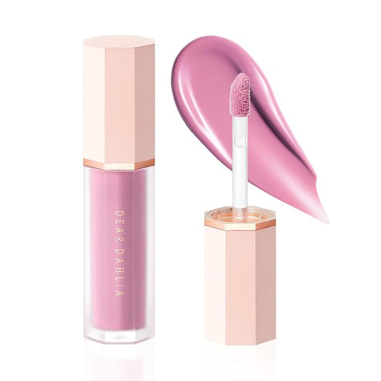 DEAR DAHLIA Petal Drop Blush (Hazy) - Vegan Liquid Blush with Soft, Watercolor-like Finish. Sheer to Buildable Color for a Dewy, Natural Flush. Long-Wear Comfort. Korean Makeup for Cheeks. 0.14 oz