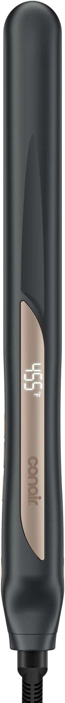 Infiniti PRO CONAIR Tourmaline Ceramic 1-Inch XL Flat Iron Digital Hair Straightener, 1-Inch XL Flat Iron to Straighten or Curl, 5 Heat Settings, for All Hair Types and Textures, Dark Gray