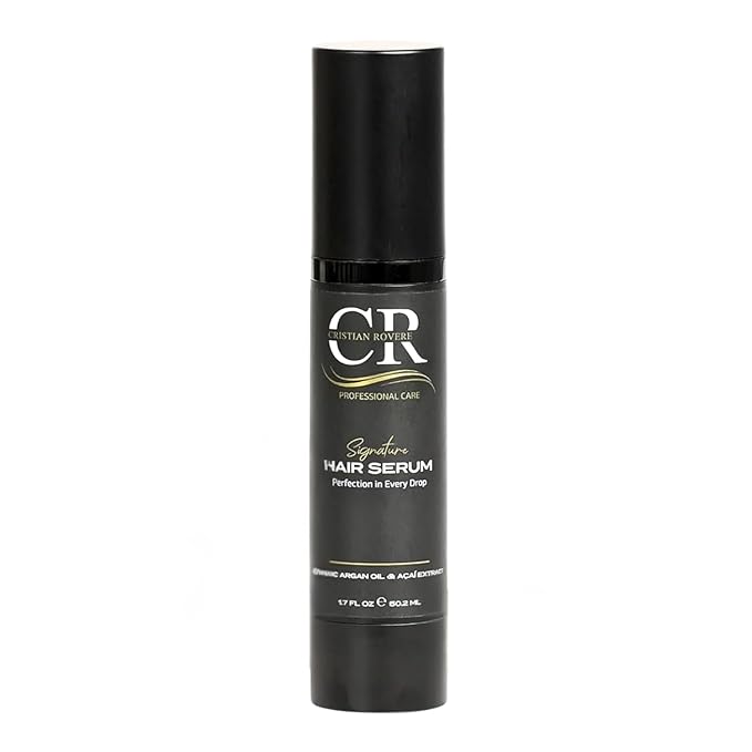 Cristian Rovere - Signature Hair Serum - Organic Argan Oil & Acai Extract - Frizz Control & Shine Serum - Sulfate Free & Paraben Free - Lightweight Hair Oil for Smoothness - 1.7 Fl Oz
