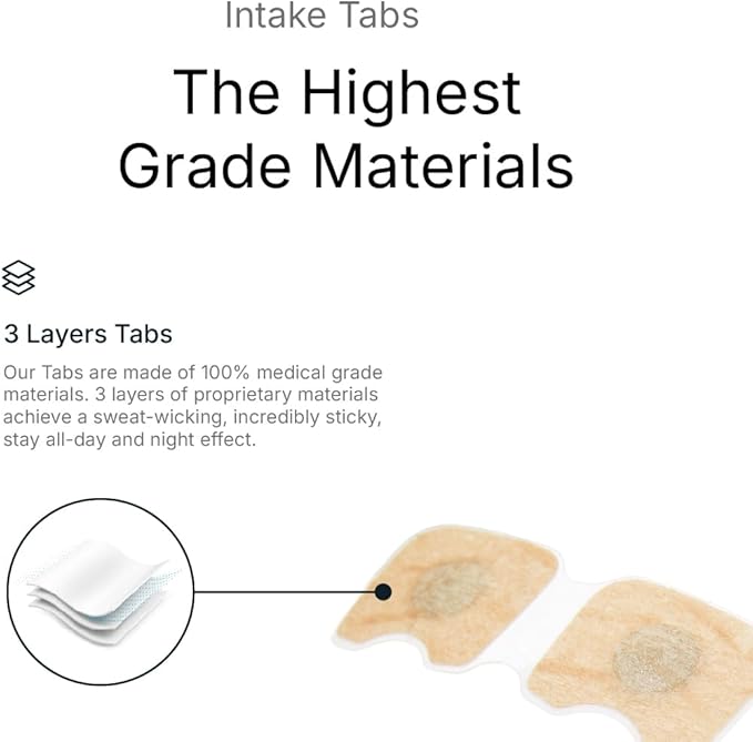 Intake Breathing Refill Tabs (30 Count) – Magnetic Nasal Strips for Sleeping – Snoring Solution – for Better Breathing, Sleep & Exercise, All-Night Comfort