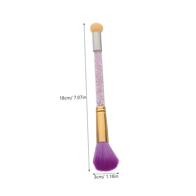 Hemoton Double-Ended Nail Brush 7.08 Inch Professional Nail Art Detail Brush for Acrylic Nails Powder Removal and Rhinestone Cleaning Salon Accessories