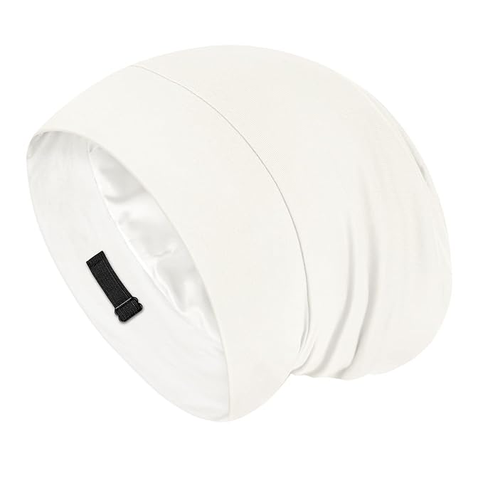 Fittia Satin Hair Bonnet for Sleeping, Silky No Frizzy for Curls Care, Adjustable Strap for Non-Slip, Dreadlocks Cap for Women&Men