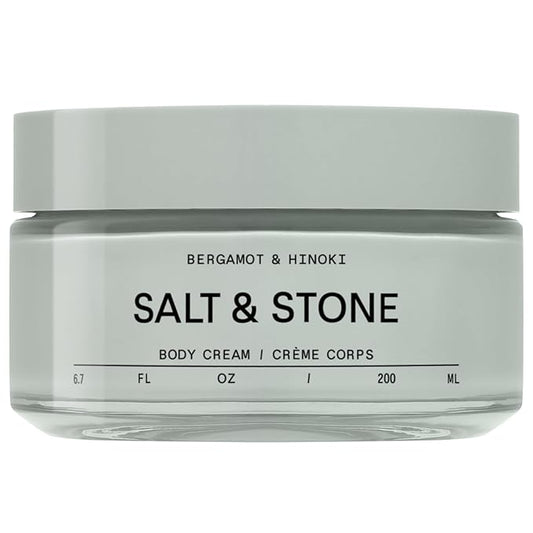 Salt & Stone Body Cream – Bergamot & Hinoki | Hydrating Formula with Seaweed Extracts, Spirulina & Squalane | Deep Hydration, Skin Barrier Repair & Healthy Glow | for all Skin Types (6.7 fl oz)