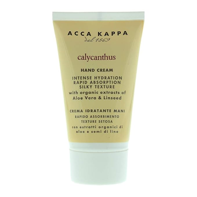 Acca Kappa Calycanthus Hand Cream 75 mL Aloe Vera and Linseed moisturizing Jasmine-Peach Scent