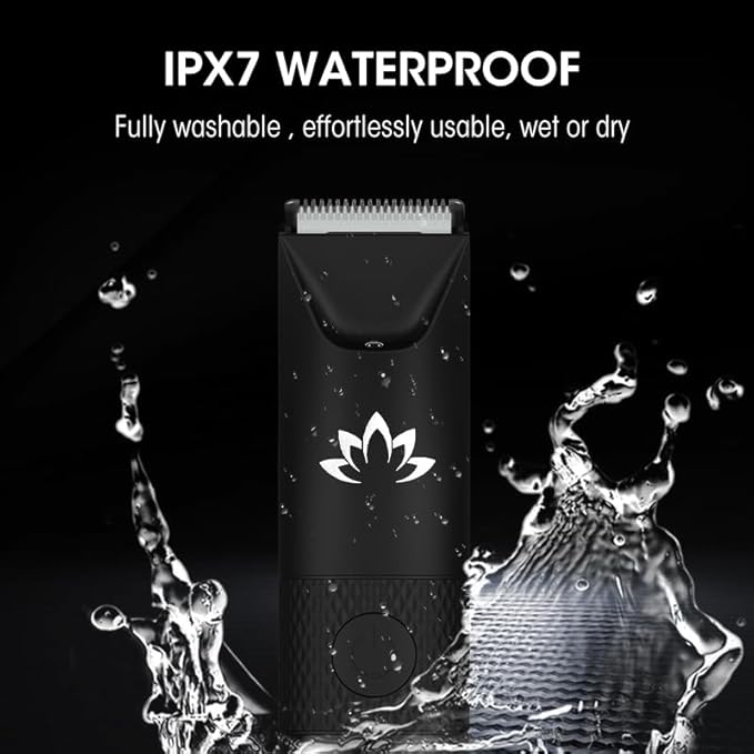 Manscape Trimmer for Men - Electric Body Hair Trimmer with Light, IPX7 Waterproof Electric Razor for Balls/Pubic/Groin/Legs/Chest Hair Removal, Lightweight with LED Display, Gifts for Him Dad