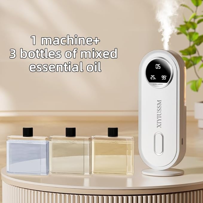 Waterless Essential Oil Diffuser for Home and Car Portable Aromatherapy Diffuser with 7 Mist Modes 1800mAh Rechargeable Battery Operated Scent Diffuser for Large Room Bedroom Office Bathroom