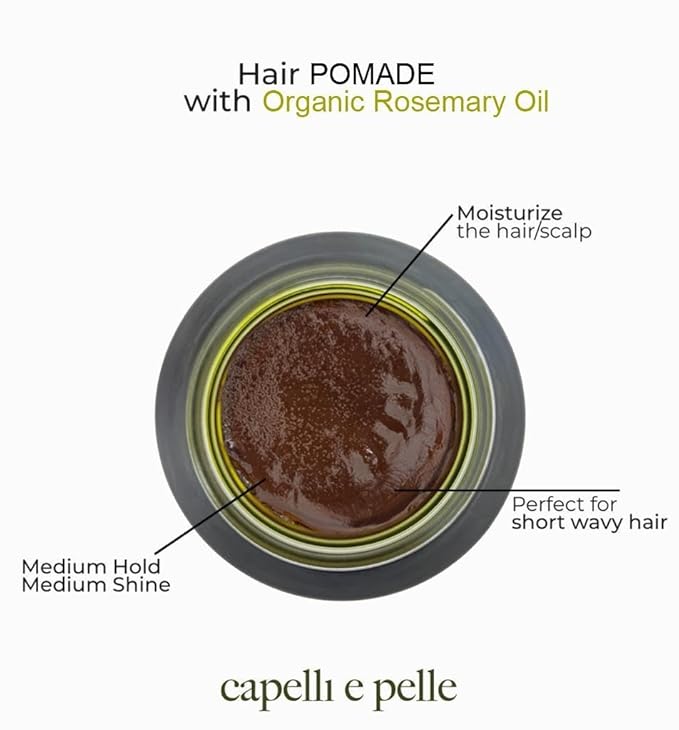 POMADE, With Rosemary Oil -Medium Hold & Shine - Hair Pomade for Black Men & Women to define Waves, Dreadlocks & Braids - Rosemary Oil with Fragrance -Hair Growth & Scalp Care- 100ml