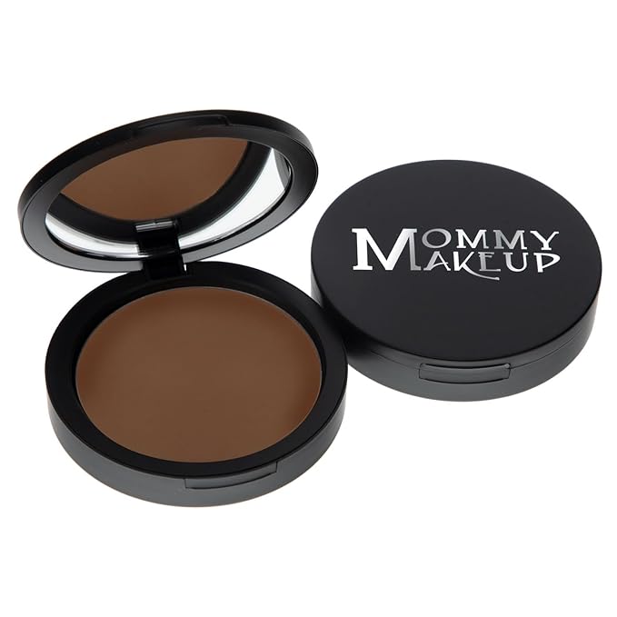 Mineral Dual Powder - 4-in-1 Pressed Mineral Foundation with SPF 15 for Flawless Glow - Oil-Free, Talc-Free, Gluten-Free, 0.45 oz (Coffee Break - Extra Dark) by Mommy Makeup