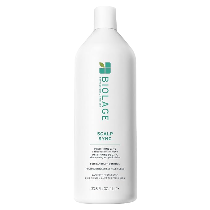Biolage Scalp Sync Anti-Dandruff Shampoo - Deeply Cleanses Hair & Scalp, Moisturizing Dandruff Treatment, With Zinc Pyrithione, Vegan & Cruelty-Free, 33.8 Fl Oz