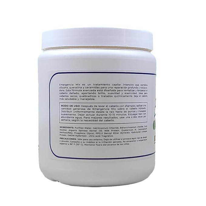 Emergencia Mix Intensive Mask with Silicone, Keratin, and Ceramides for Deep and Restorative Repair, Revitalize and Strengthen Damaged Hair, Providing Shine and Softness (36 OZ)