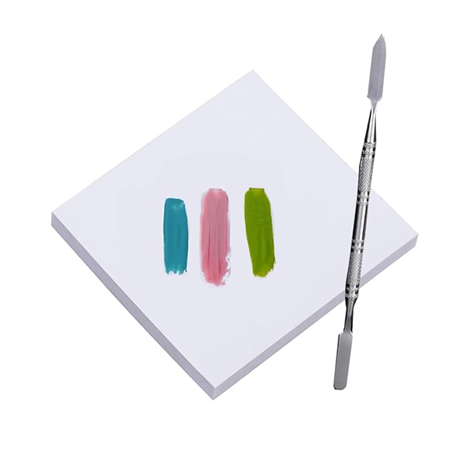 50 Sheets Disposable Nail Polish Palette Paper - Portable Waterproof Art Mixing Tool With Stirring Rod for Gel and Makeup (50pcs)