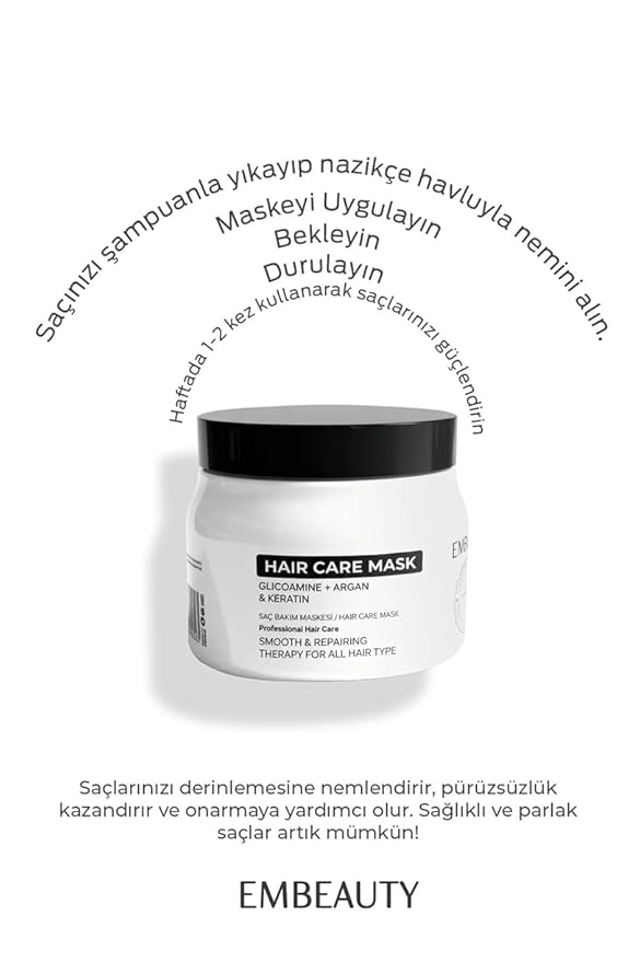 Intensive Keratin Deep Repair Hair Mask – Nourishing & Strengthening Formula for Dry, Damaged and Dull Hair, Moisture-Rich Softening Care, Suitable for All Hair Types 500 ml / 16.91 fl oz