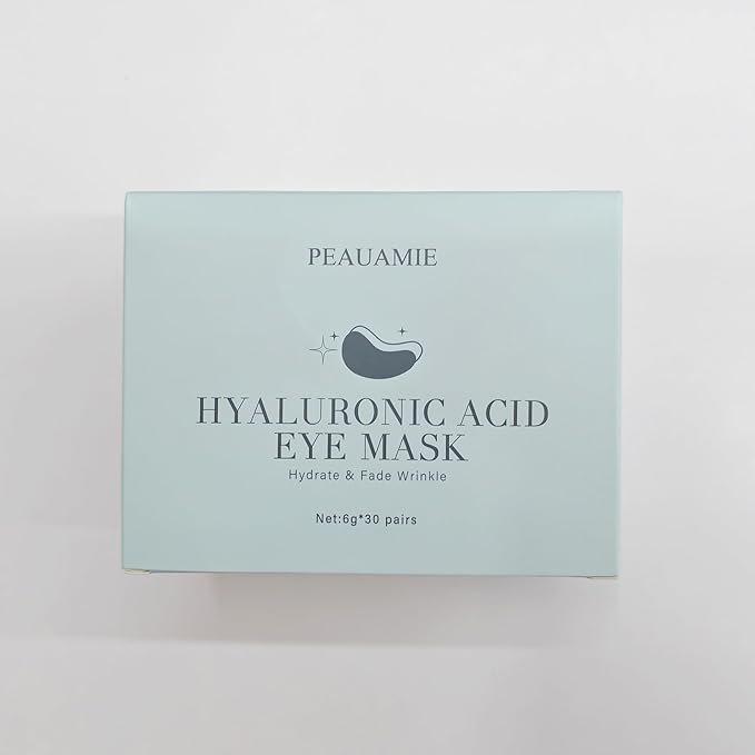 PEAUAMIE Under Eye Patchs Hyaluronic Acid Eye Mask for Dark Circles and Puffiness Wrinkle Eye Bags 30 Pairs
