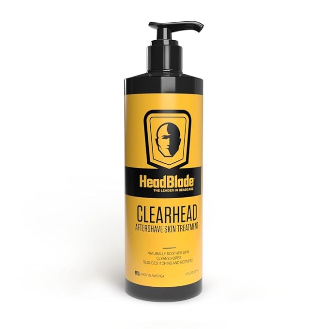 HeadBlade ClearHead Men's Refreshing Post Shaving Aftershave Lotion Help prevent Ingrown Hair & Irritation - 8 oz with Pump