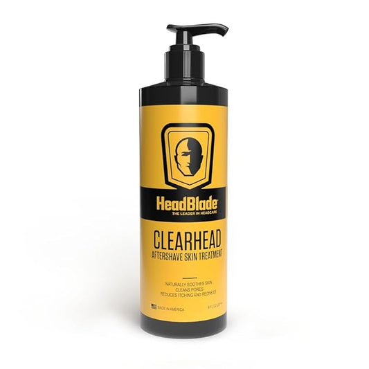 HeadBlade ClearHead Men's Refreshing Post Shaving Aftershave Lotion Help prevent Ingrown Hair & Irritation - 8 oz with Pump