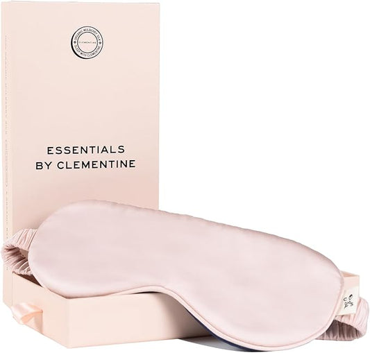 Clementine Mulberry Silk Sleep Mask | Full Blackout Contoured Eye Mask for Sleeping | Organic & Non-Toxic | Oversized Night Blindfold | Hypoallergenic & Frizz-Free Eye Cover for Deep Sleep