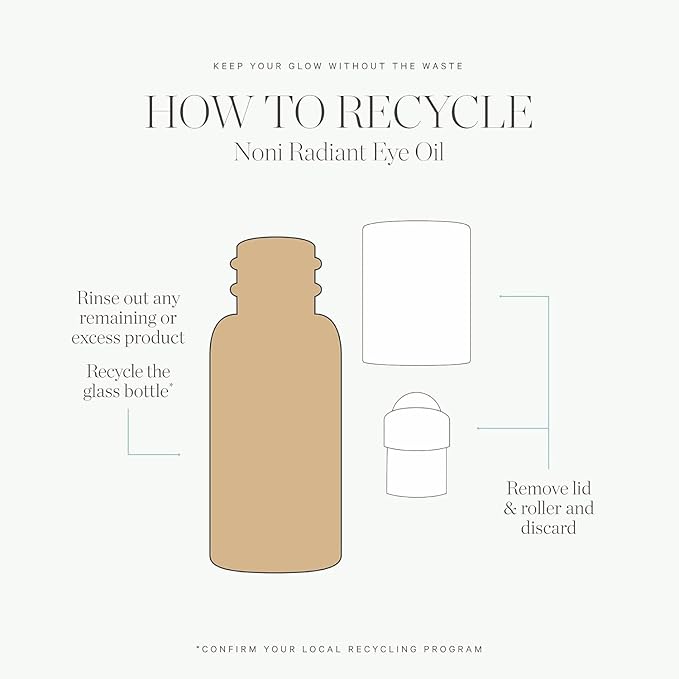 KORA Organics Noni Radiant Eye Oil with Rose Quartz Roller Ball Applicator, Under Eye Roller Serum That Helps Reduce Puffiness, Dark Circles & Wrinkles, Certified Organic, Cruelty Free, 0.34 fl oz