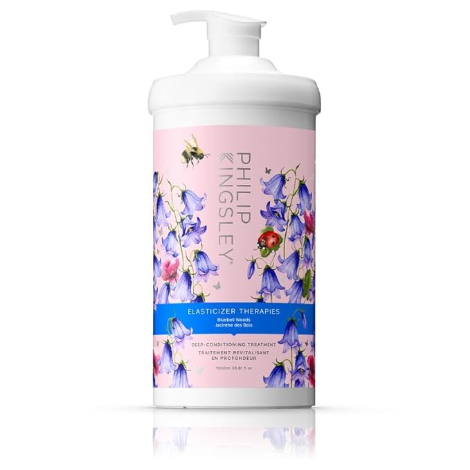 Elasticizer Therapies Bluebell Woods Deep-Conditioning Treatment Hair Mask Repair for Dry Damaged Curly Hair Hydrate Condition Strengthen Reduce Frizz Add Bounce Shine, 33.8 fl oz (1000ml)