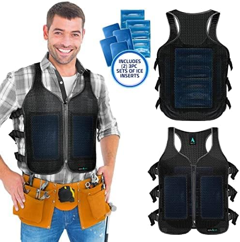 Alphacool Frosty Mesh Ice Vest for Men and Women – Cooling Vest with Ice Packs, 2 Sets – Three Gel Pad Pockets – Adjustable Straps for Custom Fit