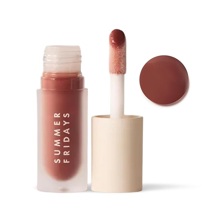Summer Fridays Dream Lip Oil - Tinted Lip Oil with Moisturizing Sheer Coverage, High-Shine and Deep Hydration - Non-Sticky Formula for Long-Lasting Softness - Warm Beige (0.15 Oz)