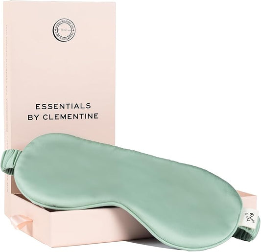 Clementine Mulberry Silk Sleep Mask | Full Blackout Contoured Eye Mask for Sleeping | Organic & Non-Toxic | Oversized Night Blindfold | Hypoallergenic & Frizz-Free Eye Cover for Deep Sleep