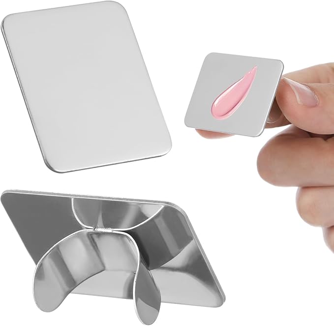 2PCS Nail Art Palette Stainless Steel Makeup Mixing Palette Ring Nail DIY Art Design Paint Color Mixing Metal Tool