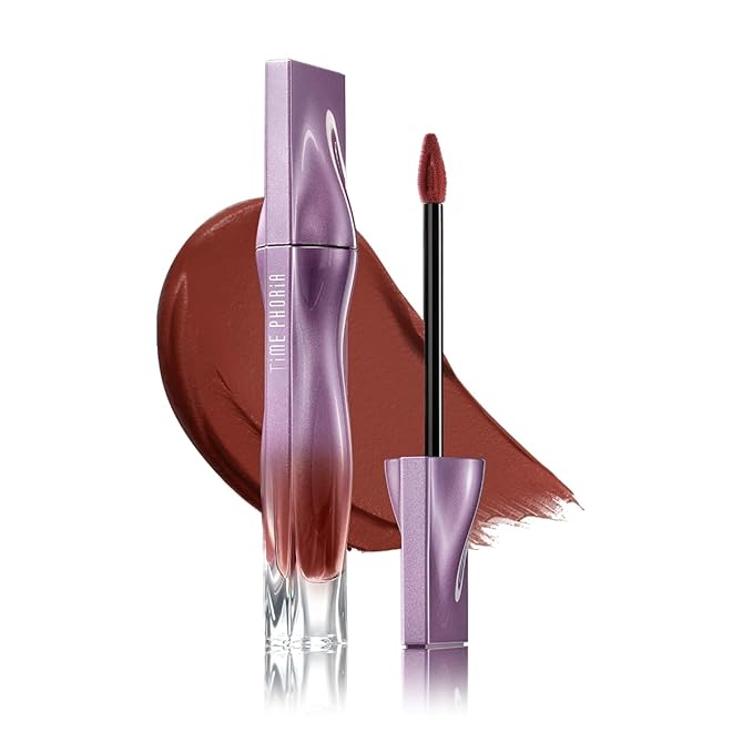 Nebula Velvet Lip Cream, 12 Estelle Deep Brown Lip Color, Velvet Matte Finish, Lightweight Non-Drying Soft Cream Texture, Blurs Lip Lines, High Pigment Transfer-Proof Long-Lasting Lip Tint