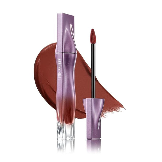 Nebula Velvet Lip Cream, 12 Estelle Deep Brown Lip Color, Velvet Matte Finish, Lightweight Non-Drying Soft Cream Texture, Blurs Lip Lines, High Pigment Transfer-Proof Long-Lasting Lip Tint