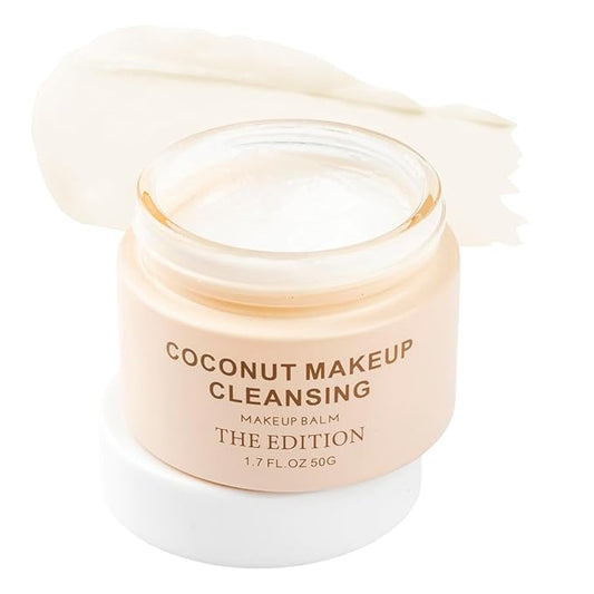 The Edition Coconut Cleansing Balm – 2-in-1 Makeup Remover & Face Cleanser – Melts Waterproof Mascara & Longwear Makeup – Hydrating, Nourishing, Gentle for Sensitive Eyes – 50g (1.7 oz)