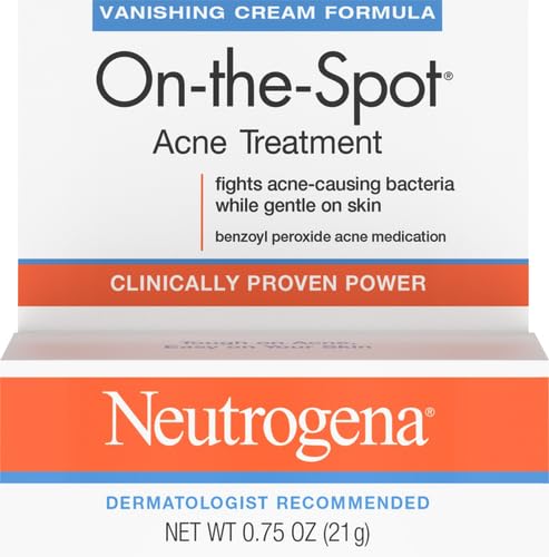 Neutrogena Acne Treatment with Benzoyl Peroxide | Gel | For Face | 0.75 oz | Pack of 2