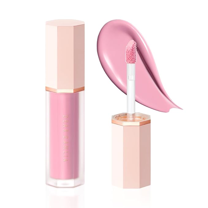 DEAR DAHLIA Petal Drop Blush (Purity) - Vegan Liquid Blush with Soft, Watercolor-like Finish. Sheer to Buildable Color for a Dewy, Natural Flush. Long-Wear Comfort. Korean Makeup for Cheeks. 0.14 oz