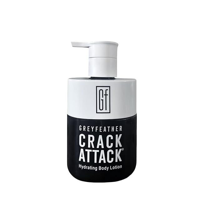 Crack Attack Hydrating Body Lotion for Dry Cracked Skin – Fast Absorbing, Mint Scented, Non-Greasy Moisturizer with Aloe, Shea Butter, Emu Oil, Tamanu – Heals Hands, Feet, Elbows, Full Body Repair