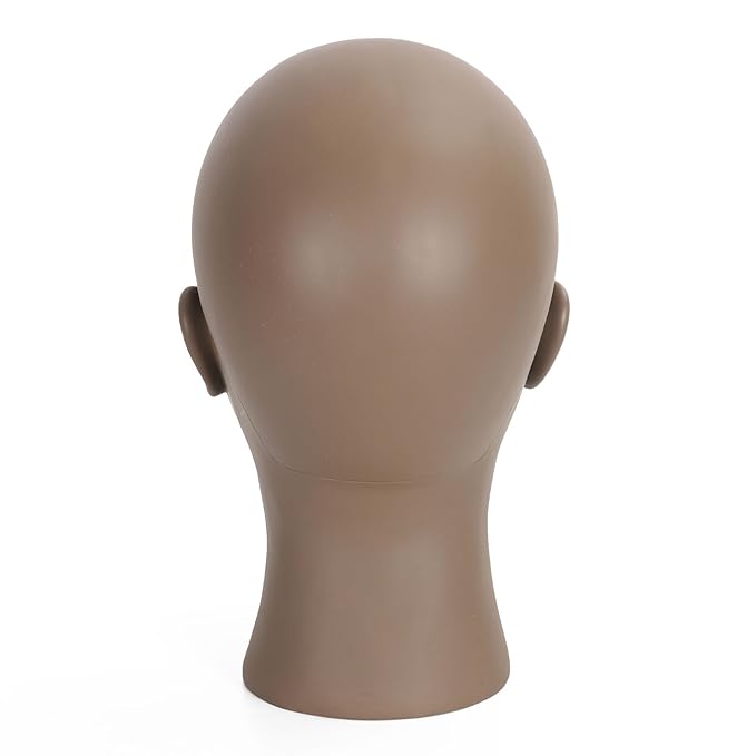 Bald Female Mannequin Head Makeup Training Head Wig Head Professional Cosmetology for Wig Making and Display Hat Helmet Glasses Display Head Model with Free Clamp Stand