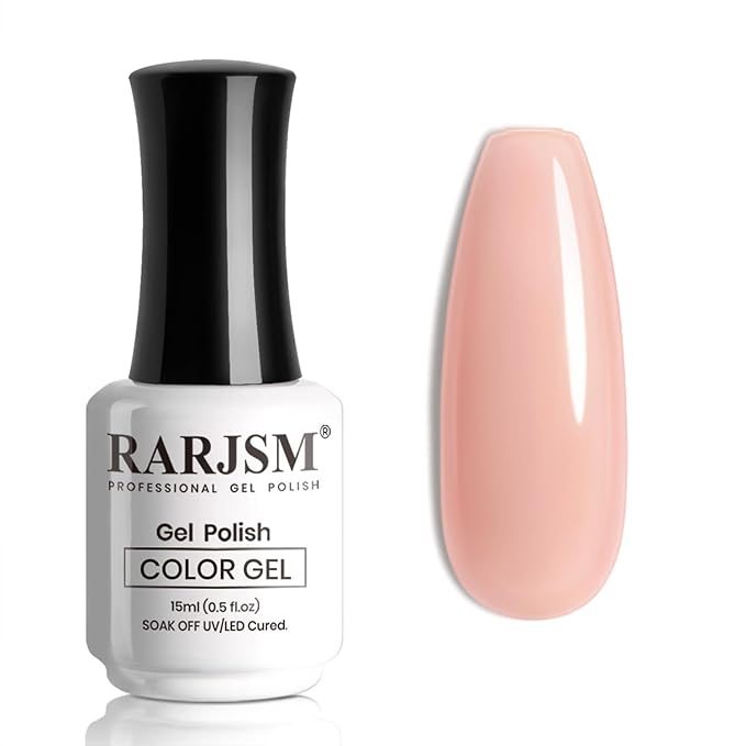 RARJSM Nude Gel Nail Polish Pale Red Neutral Skin Tone Color Sheer Jelly Gel Polish 1PC 15ml Single Bottle Cream Transparent Pink Nail GelPolish Soak off UV LED Cured for Home Salon DIY Manicure
