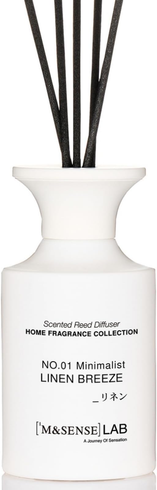 M&SENSE Reed Diffuser Set, 10.14 fl oz Large Reed Diffuser, Linen Breeze Scented with Natural Essential Oils, Long Lasting with 7 Sticks, Non-Toxic Home Fragrance Reed Diffuser for Bedroom, Bathroom