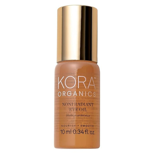 KORA Organics Noni Radiant Eye Oil with Rose Quartz Roller Ball Applicator, Under Eye Roller Serum That Helps Reduce Puffiness, Dark Circles & Wrinkles, Certified Organic, Cruelty Free, 0.34 fl oz