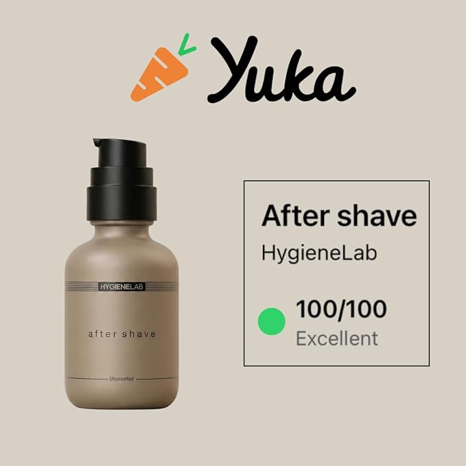 HygieneLab After Shave, Yuka Rated 100/100 – Unscented, Non-Toxic Aloe Vera & Vitamin E Formula for Sensitive Skin, Helps Soothe Razor Burn, Lightweight Moisturizer (3.38 oz)