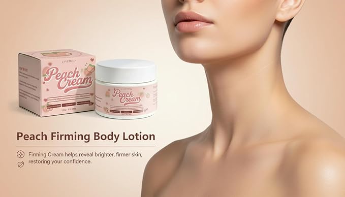 Peach Firming Body Cream,Hydrating,Fast-Absorbing,Lightweight Formula,Enhancing skin's contours, for Legs,Thighs,Hips,Arms,Belly & Butt,2 fl oz