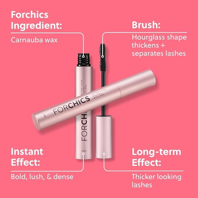 ForChics Lash Growth and Volume Duo - Growth Serum + Nourishing Mascara | 24/7 Lash Transformation System - Prostaglandin-Free, Hormone-Free - Instant Volume + Long-Term Growth