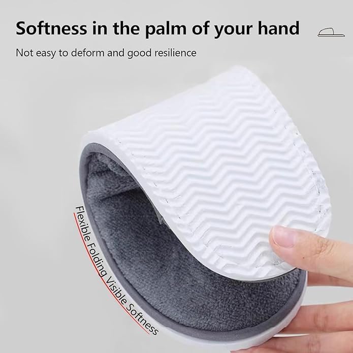 SIMEIER 6 Pairs Gray Spa Slippers for Guests, Disposable & Reusable Non-Slip Hotel Slippers with Storage Bag, Soft Cotton Guest Slippers for Women & Men, Non-Slip for Home, Gym, Bridal Party