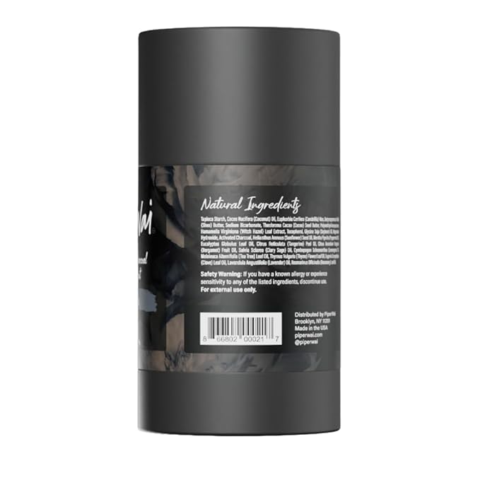 PiperWai Natural Deodorant w/Activated Charcoal | Odor Protection, Vegan, Aluminum Free, Shark Tank Product for Women & Men | Great for Travel, & Gifts | 2.6 oz (75g) Original Scented Stick