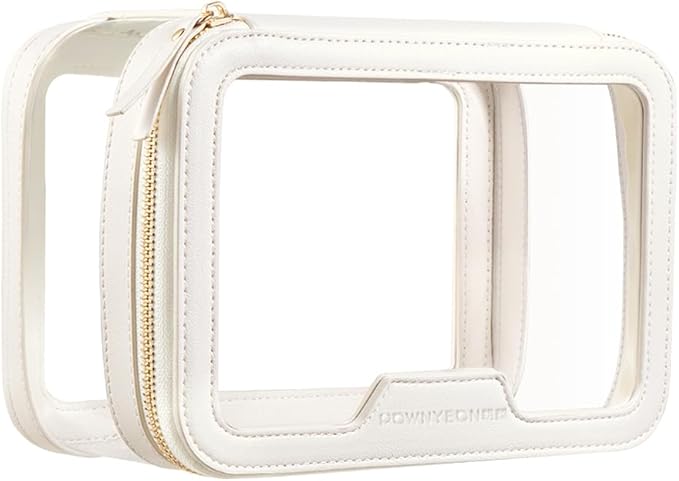 ROWNYEON Clear Makeup Case Toiletry Bag Multipurpose Travel Makeup Train Case Portable Cosmetic Organizer Transparent Storage Bag