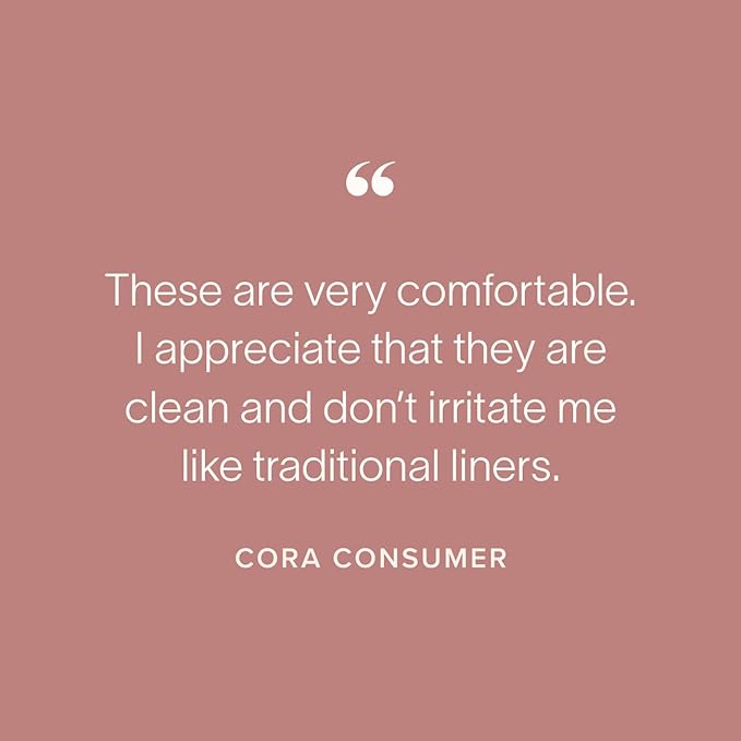 Cora 100% Organic Cotton Topsheet Period Liners (144 Regular Period Liners)
