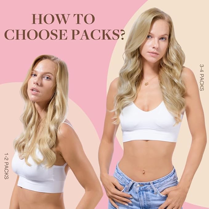 GOO GOO Tape in Hair Extensions Human Hair, 16/22 Light Blonde Highlighted Golden Blonde, 18inch 100g 40pcs, Skin Weft Seamless Invisible, Silky Straight with Thick Ends, Remy Human Hair