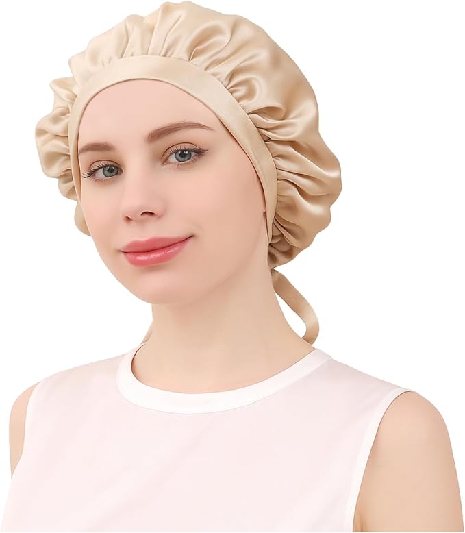 DAISYSILK 100 Pure Mulberry Silk Hair Bonnet for Sleeping Silk Hair Wrap for Women