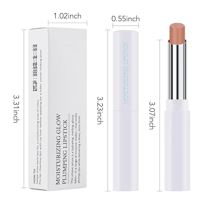 QIDSTERS Tinted Lip Balm Moisturizing Lipstick, Nude Pink Hydrating Lipstick for Women, 24 Hour Long Lasting Moisturization Lip Gloss Stain Makeup, Lightweight Non Greasy Moisturizer Lips, 07