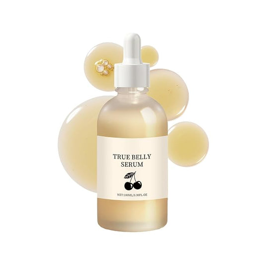 True Belly Serum with Cherry Extract, Pregnancy-Safe Skin Care Belly Oil for Stretch Marks, Supports Hydration, Belly Oil For Pregnant Women, 3.38 fl oz