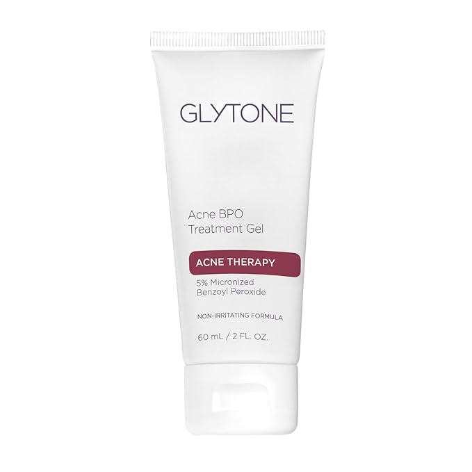 Glytone Acne BPO Treatment Gel - 5% Benzoyl Peroxide Spot Acne Treatment for Face - Cystic Breakout and Scar Medication - Non-Comedogenic Time-released Formula for Oily, Blemish-Prone Skin - 2 fl oz