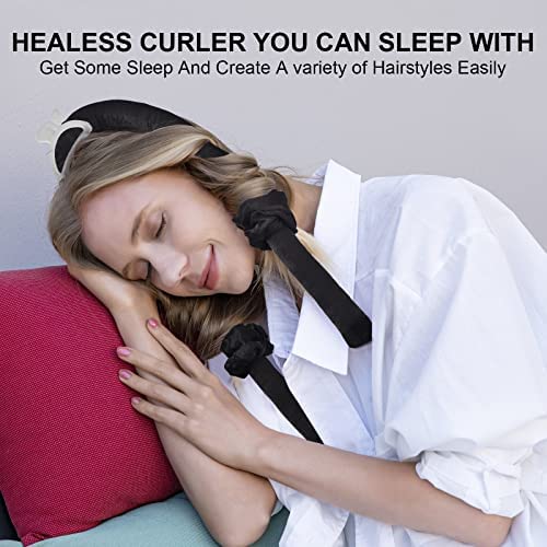 CORATED No Heat Curlers, Heatless Curls for Long Hair, Heatless Curling Rod Headband You Can Sleep In, Silk DIY Hair Styling Tools Kit